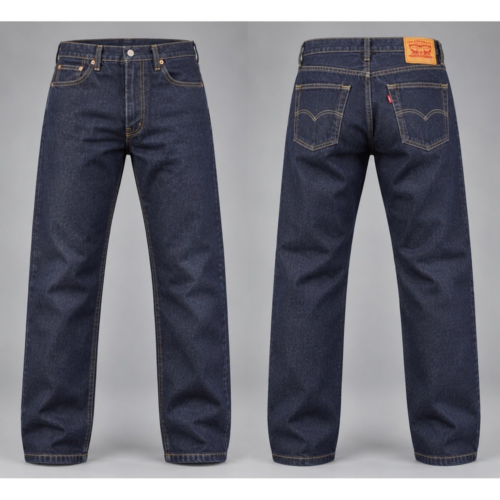Levi's 550 Relaxed Fit Men's 46/32  Blue Jeans Tapered Dark Wash Denim NWOT